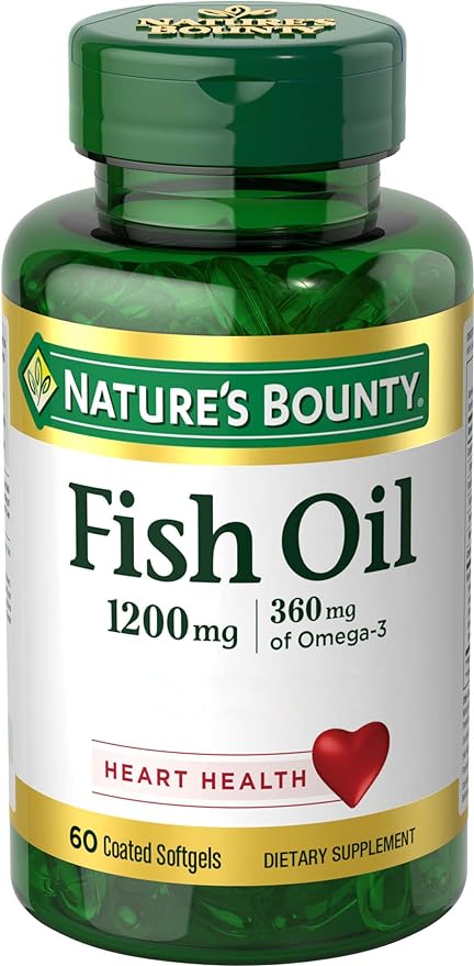Nature's Bounty Fish Oil, 1200mg, 360mg Omega-3, 60 60 Odorless