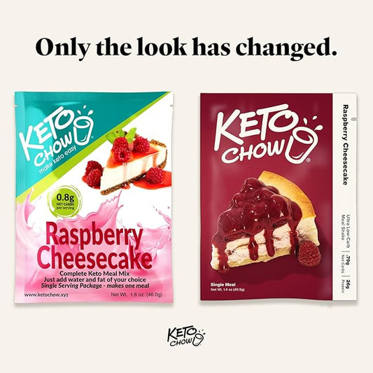 Keto Chow Rasp Cheesecake | Keto Meal Replacement Shake Powder | Nutritionally Complete | Low Carb | Delicious Easy Meal Substitute | Protein Rich You Choose The Fat | Single Meal Sample