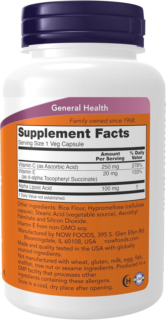 NOW Supplements, Alpha Lipoic Acid 100 120 Veg