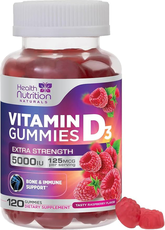 Vitamin D3 Gummies Extra Strength 5000 (125 mcg) 120 Gummies