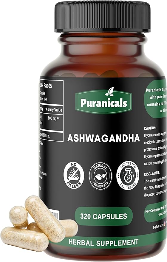 Ashwagandha Premium 320 Capsules Non GMO 500 mg 100% Pure