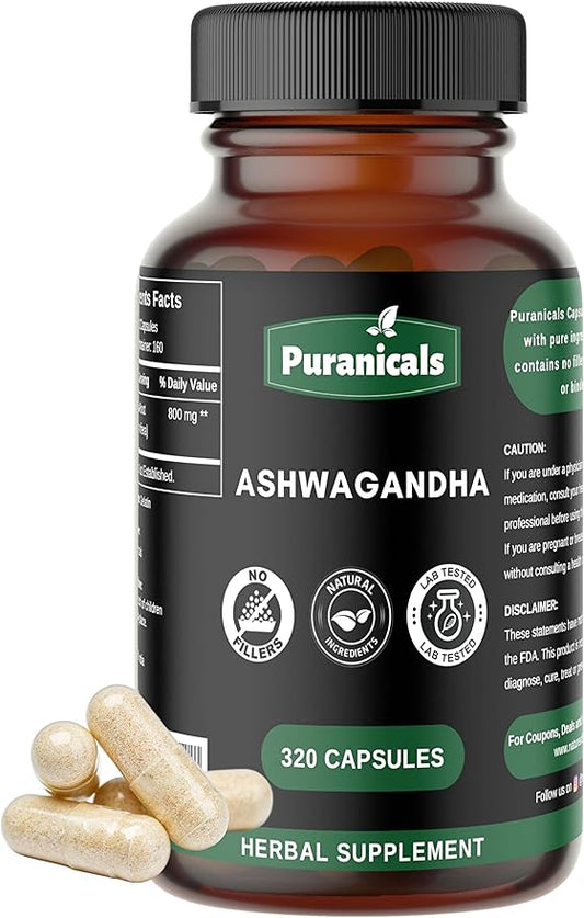 Ashwagandha Premium 320 Capsules Non GMO 500 mg 100% Pure