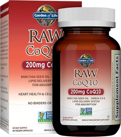 Garden of Life Vegetarian Omega 3 6 9 9 Supplement CoQ10 Chia 60 Capsules