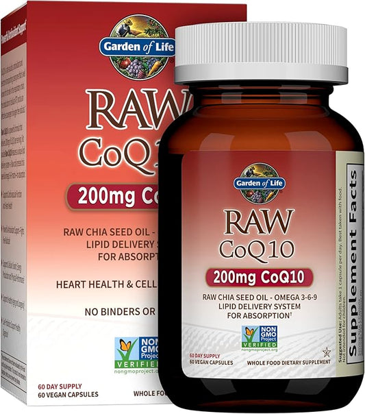 Garden of Life Vegetarian Omega 3 6 9 9 Supplement CoQ10 Chia 60 Capsules