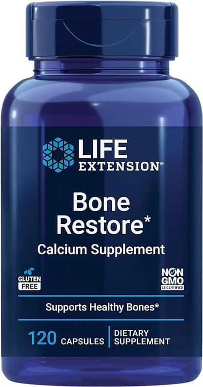 Life Extension Bone Restore – Helps D3, Magnesium, 120 Capsules