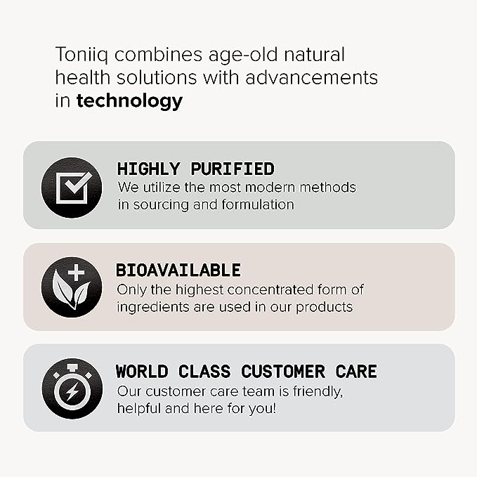 Toniiq 18,000mg 10x Concentrated Ultra High Strength Extract - Made with Lions Mane Mushroom - 30% Polysaccharides - Highly Concentrated and Bioavailable - 120 Veggie Capsules