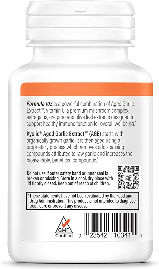 Kyolic Aged Garlic Extract Formula 103 100 Capsules