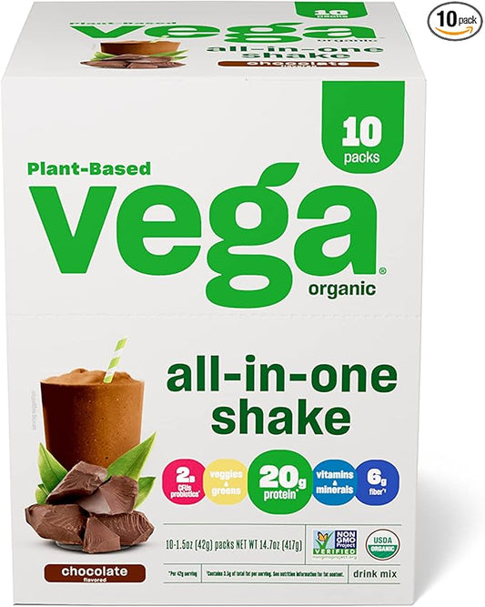 Vega Organic All-in-One Vegan Protein Powder, Chocolate 14.7 oz