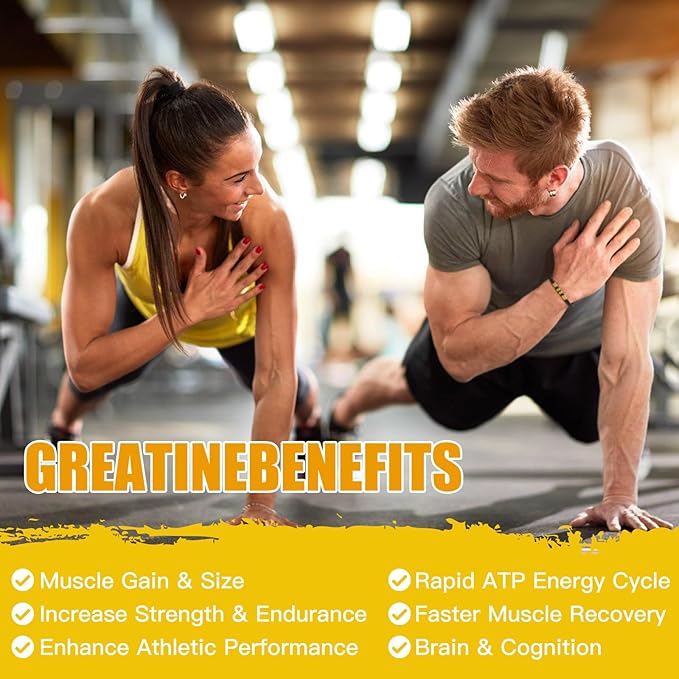 Creatine Monohydrate Gummies 5000mg for Men & Women, Chewables Creatine Monohydrate for Muscle Strength, Muscle Builder, Energy Boost, Pre-Workout Supplement-90 Pineapple Gummies