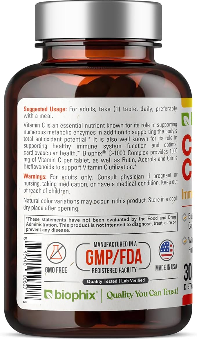 biophix Vitamin C-1000 mg 30 Tablets Complex
