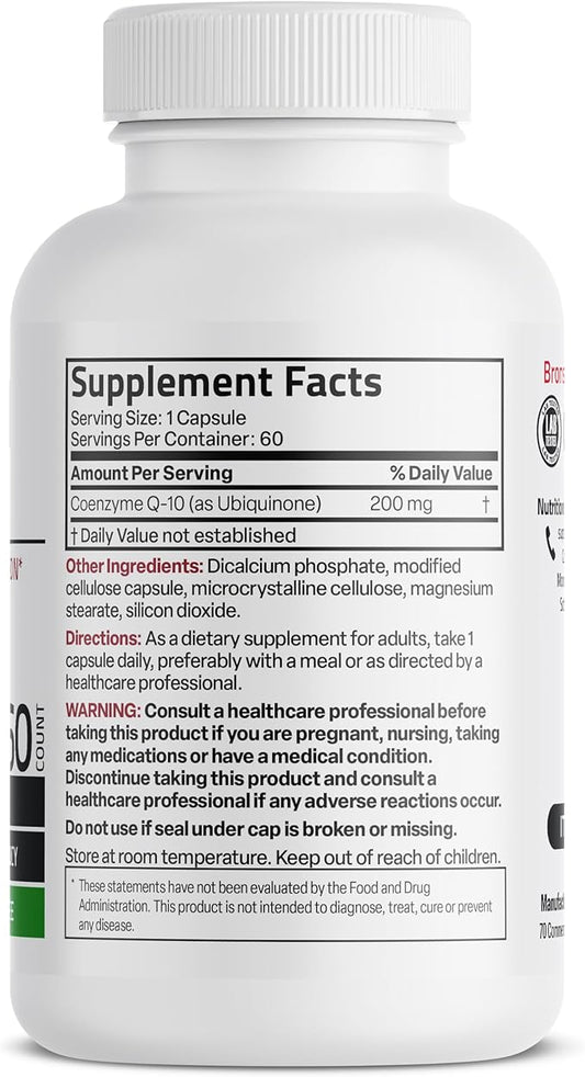Bronson CoQ10 200 MG High Potency 60 Vegetarian