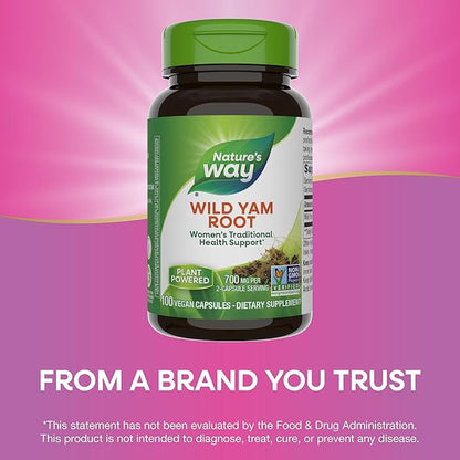 Nature's Way Wild Yam Root, Traditional 850 mg 100 Vegan