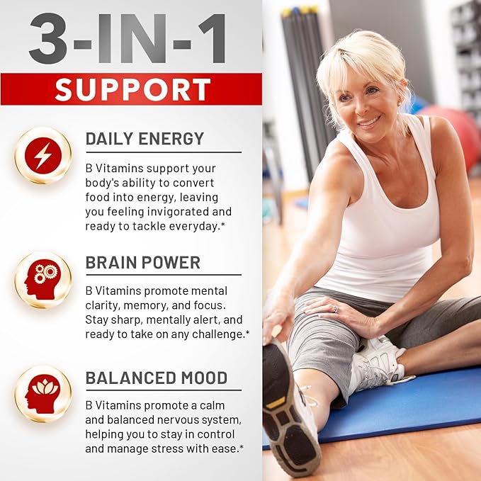 Divine Bounty Super B Complex Vitamins B12, B1, B1, B2, B2, B3, B3, B5, B5, B6, B6, B7, B7, B9, B9, Folic 90 Vegetarian