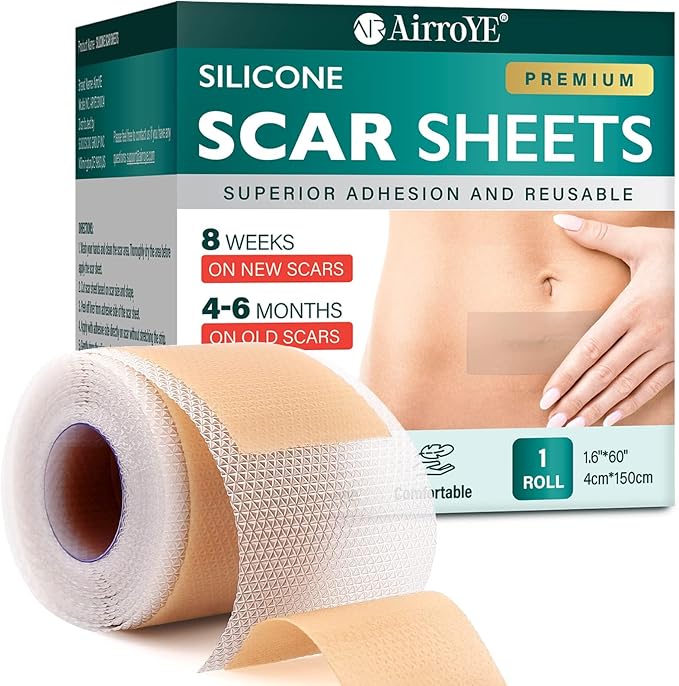 Silicone Scar Sheets,Silicone Scar Tape(1.6"x 60" Roll-1.5M), Reusable