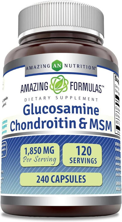 Amazing Formulas Glucosamine + Chondroitin + MSM 240 Capsules (240 Capsules)