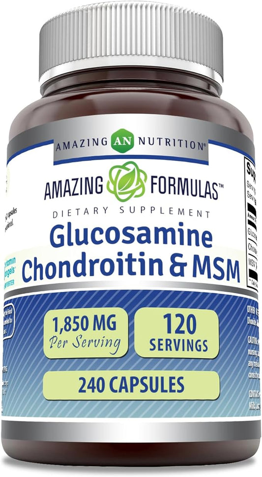 Amazing Formulas Glucosamine + Chondroitin + MSM 240 Capsules (240 Capsules)
