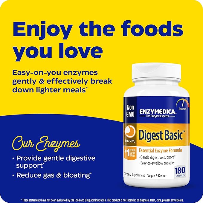Enzymedica Digest Basic, Digestive Enzymes 180 Count