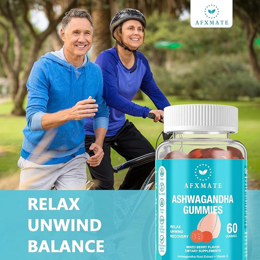 AFXMATE Ashwagandha Gummies & Vitamin D 120 Count