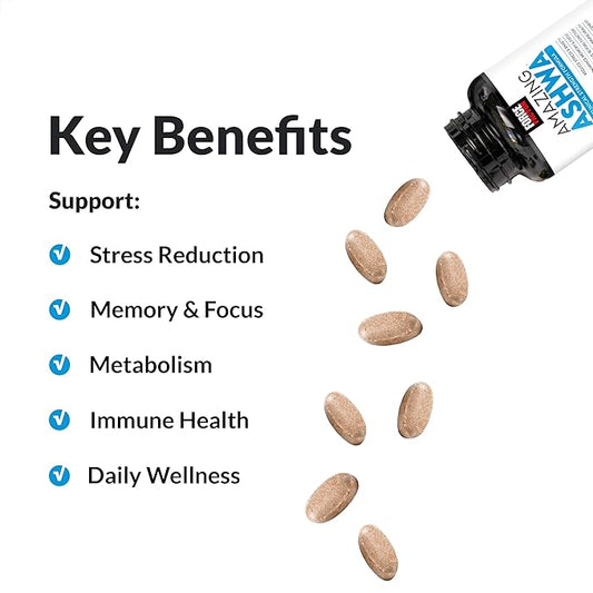 FORCE FACTOR Amazing Ashwa for Stress Relief, Memory, Focus, and Immune Support Health, Ashwagandha Supplement with KSM-66 Ashwagandha for Stress, Vitamins, Minerals, and Antioxidants, 120 Tablets
