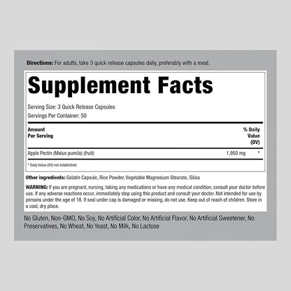Piping Rock Apple Pectin Capsules 1950 mg 150 Count