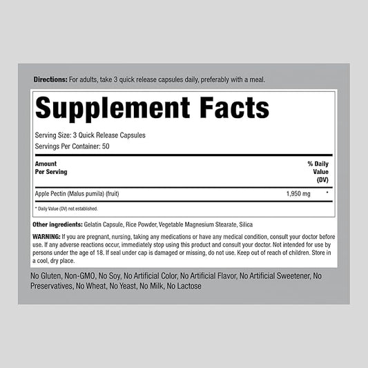 Piping Rock Apple Pectin Capsules 1950 mg 150 Count