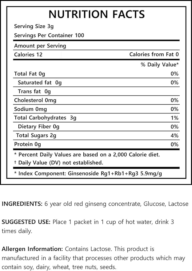 [Gangwoninsam] Korean Red Ginseng Tea (3g 100 packets) 6 Year (100)