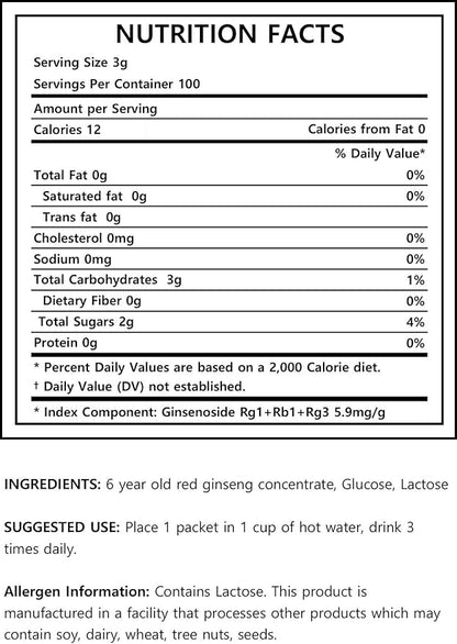 [Gangwoninsam] Korean Red Ginseng Tea (3g 100 packets) 6 Year (100)