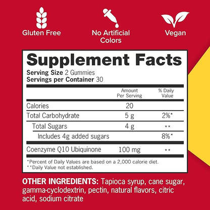 Qunol CoQ10 Gummies, CoQ10 100mg, Delicious 2 Month (60 Count, 2)