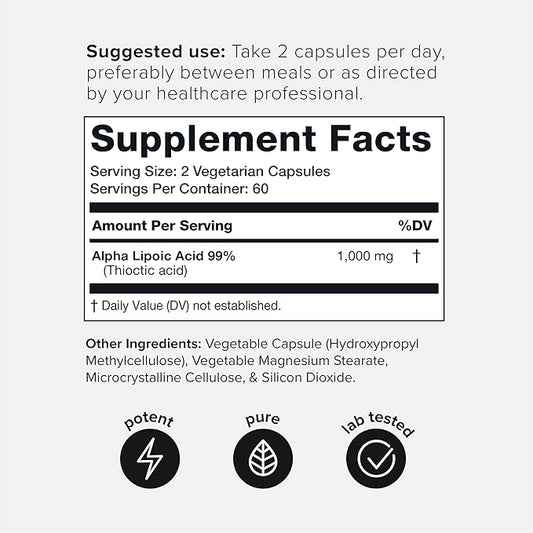 Toniiq 1000mg Ultra High Strength Alpha 99%+ USP 120 Capsules