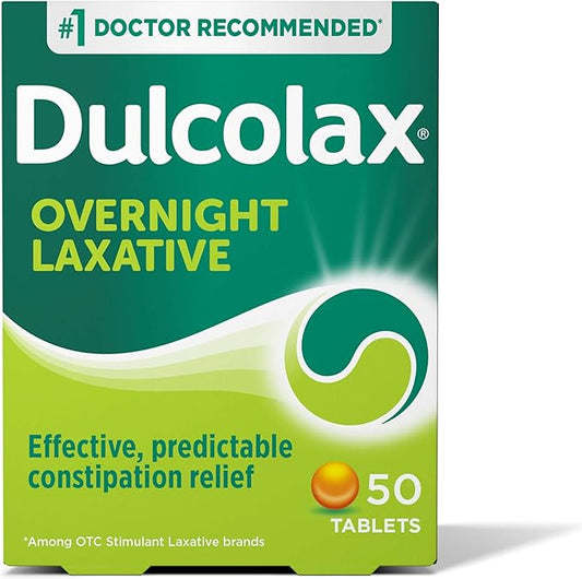 Dulcolax Stimulant Laxative Tablets, Predictable & 5 mg, 50 Count