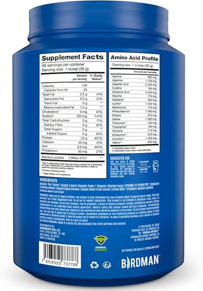 BIRDMAN Falcon Vegan Protein Powder Organic, 40 Servings 2.64lb