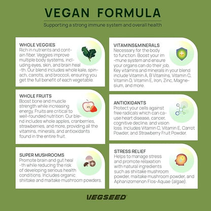 Immunity Greens Superfoods Powder,Immunity, Gut Health, Energy, Stress Relief, Skin, Nails, Hair, Improve Sleep, Overall Health, Multi-Vitamins&Minerals, 30SVG, 100 Grams