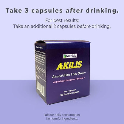 Akilis Antioxidant Liver Support Pills 100 (33 Doses), 16 Ingredients