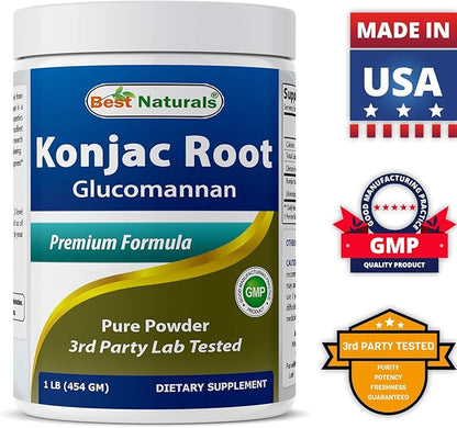 Best Naturals Konjac Root Glucomannan Powder (Non-GMO) 1 Pound