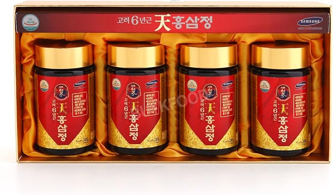 Korean 6years Root Red Ginseng Gold 240g(8.5oz) X 4ea, Saponin,