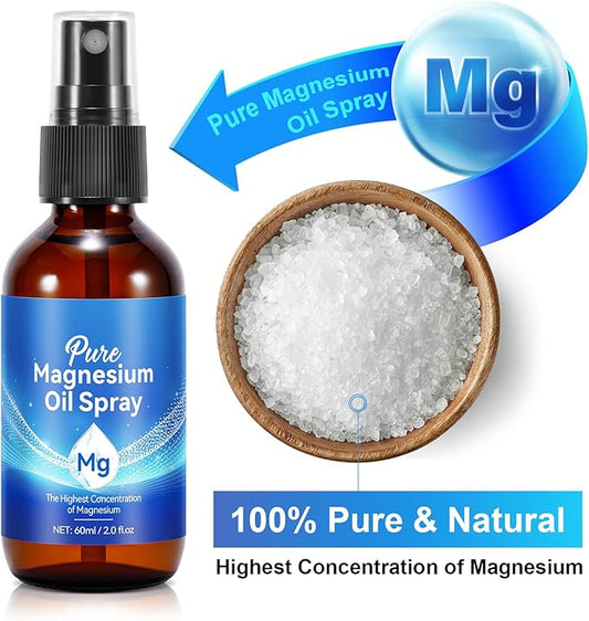 Magnesium Oil Spray,2pcs Magnesium Oil Massage,4.04 fl