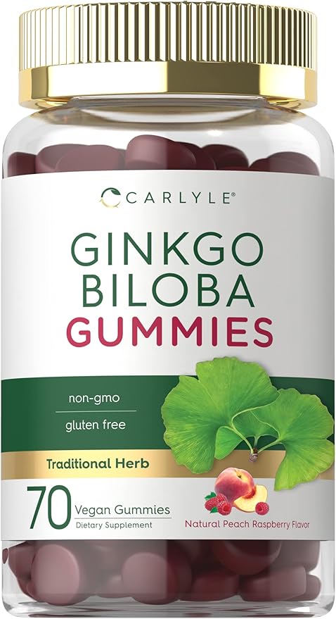 Carlyle Ginkgo Biloba 300mg 70 Gummies 45:1 Leaf