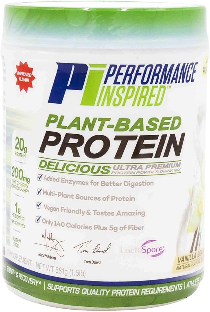 Performance Inspired Nutrition Plant-Based Protein Powder 20G - 1B Probiotics 1.5 Lb