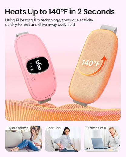 iDOO 2 Pack Portable Heating Pad, 3 Heat 3 Massage
