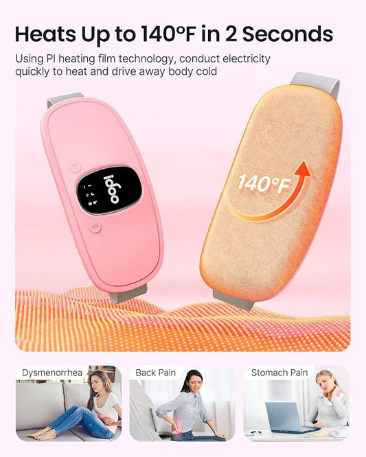 iDOO 2 Pack Portable Heating Pad, 3 Heat 3 Massage