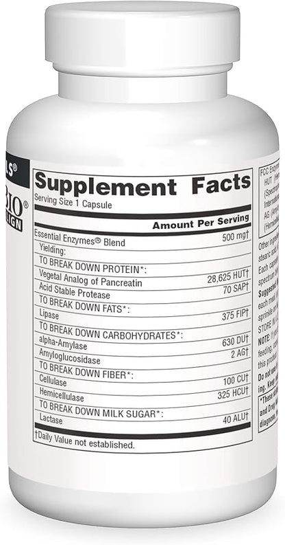 Source Naturals Essential Enzymes 500mg Bio-Aligned 120 Capsules 2)