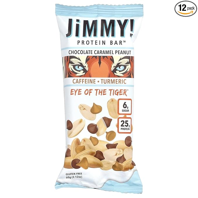 JiMMY! Protein Bar, Caramel Chocolate Nut, 12 Count 25g of