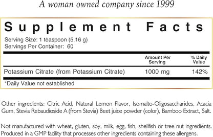 Pink Potassium Powder by Cocó March – Supports Heart Health, Muscle Function, and Bone Health. Gluten Free, Dairy Free, Non-GMO, Soy Free, Vegan, Keto Friendly – 10.86 oz (309.6 g)