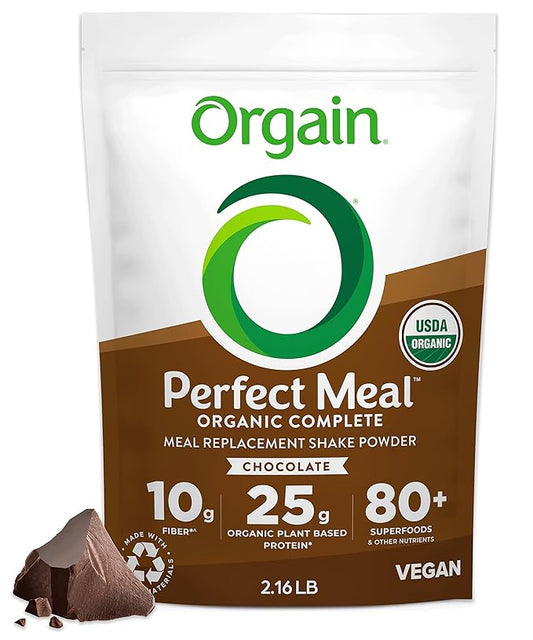 Orgain Perfect Meal, Organic, Vegan Meal 25g Plant 80+ Superfoods, 1B Probiotics 10g Fiber, 2.16lb