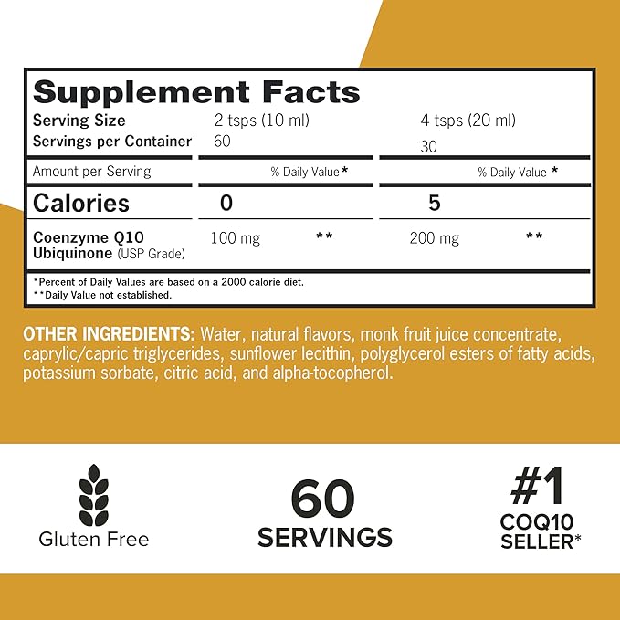 Qunol Liquid CoQ10 100mg, Superior Absorption Q10, Antioxidant 60 Servings, 20.3 oz
