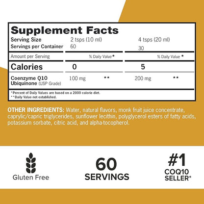 Qunol Liquid CoQ10 100mg, Superior Absorption Q10, Antioxidant 60 Servings, 20.3 oz
