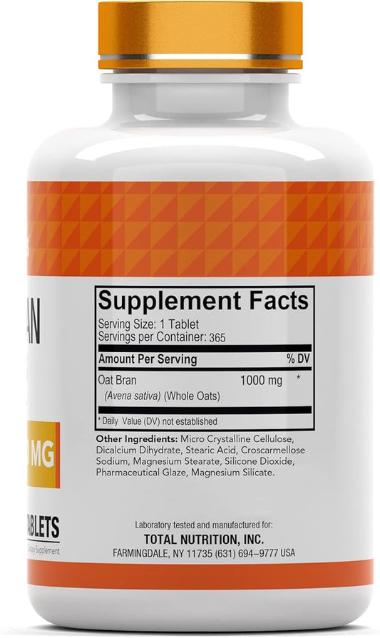 Oat Bran Tablets 365 Tablets 1,000 MG