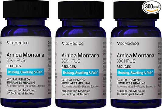 VitaMedica Arnica Montana 30X Homeopathic Tablets 3 Pack 150 Servings