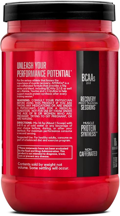 BSN Amino X Muscle Recovery & Endurance Powder with BCAAs, Intra Workout Support, 10 Grams of Amino Acids, Keto Friendly, Caffeine Free, Flavor: Grape, 30 Servings (Packaging May Vary)