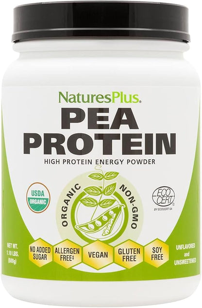 Natures Plus Organic Pea Protein 1.1 lbs, 25 Servings
